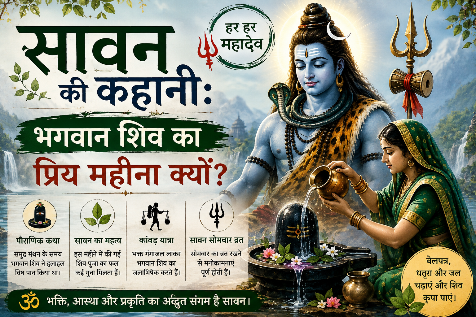 सावन की कहानी भगवान शिव का प्रिय महीना क्यों